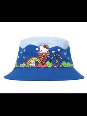 Hypland x Hello Kitty Bucket Hat Carnival Blue NWT Sanrio Collab